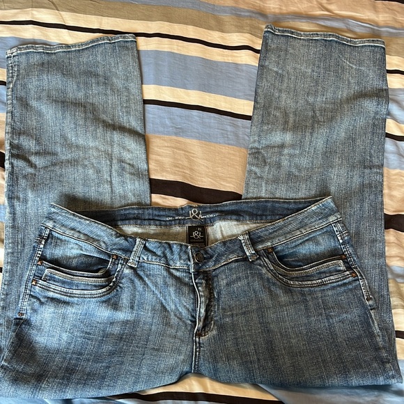 Love and legend jeans; wide leg, size 22; bronze diamond shaped accent rivets - Picture 3 of 5